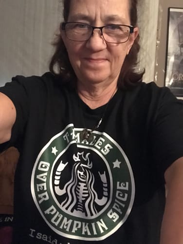 Customer photo review of Tamales Over Pumpkin Spice Tamale Season T-Shirt