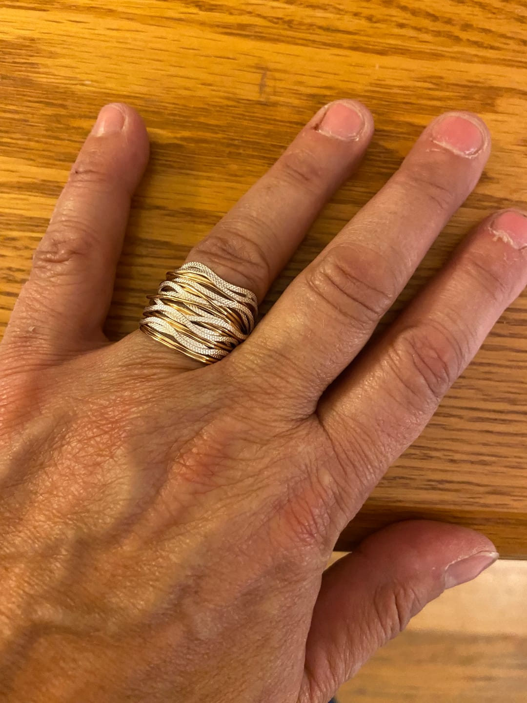 Customer photo review of Gold & Silver Wavy Ring