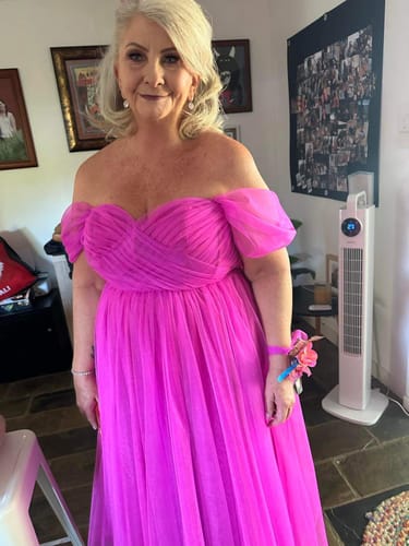 Customer photo review of Genevieve Tulle Gown - Magenta