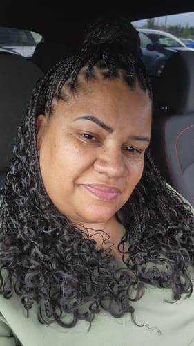 Customer photo review of Water Wave Bulk Hair Extensions for Boho Knotless Braiding
