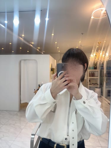 Customer photo review of Buttoned Tie Zipper Shirt