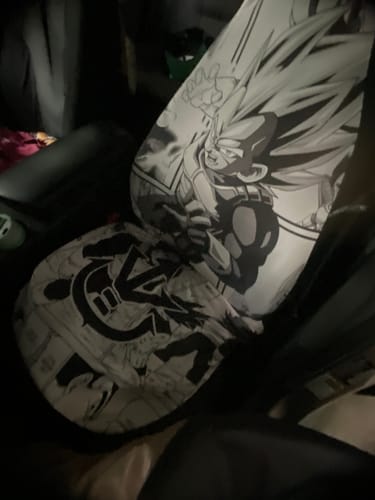 Customer photo review of Dragon Ball Z Car Seat Covers Vegeta Mix Manga DBZ