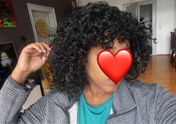 Customer photo review of Luvwin Water Wave Short Bang Wig No Lace Beginner Friendly 100% Human Hair