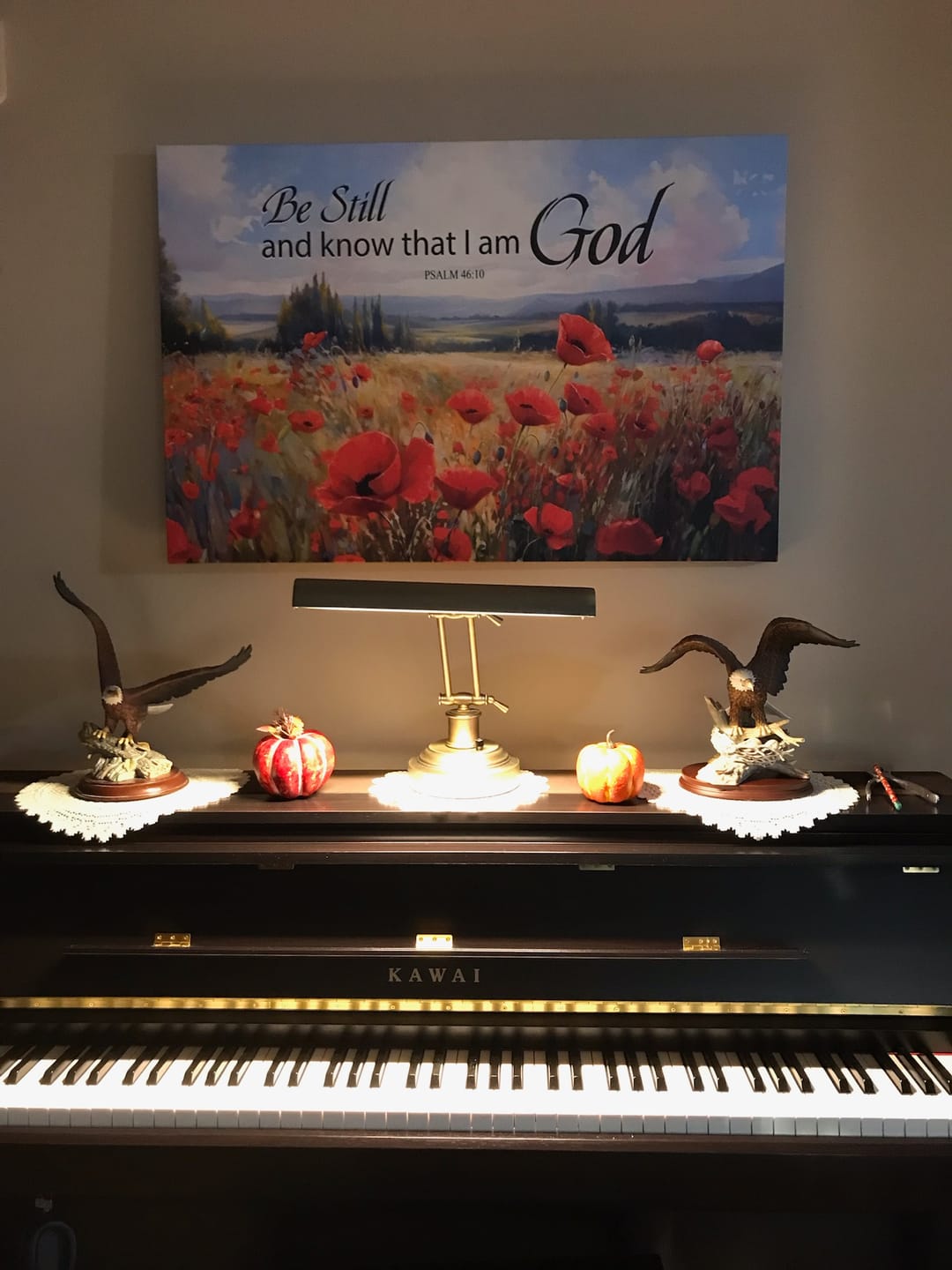 Customer photo review of Be Still and Know That I Am God Psalm 46:10, Poppy Field, Wall Art Canvas