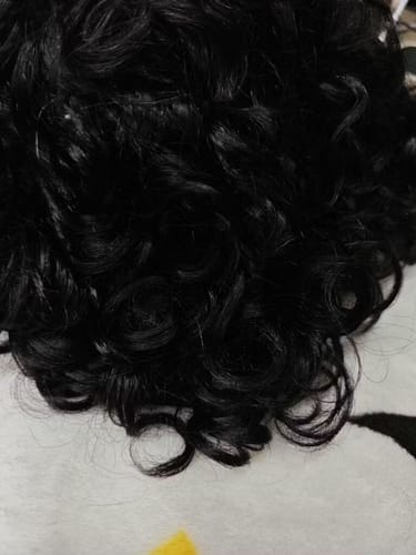 Customer photo review of Luvwin Water Wave Short Bang Wig No Lace Beginner Friendly 100% Human Hair