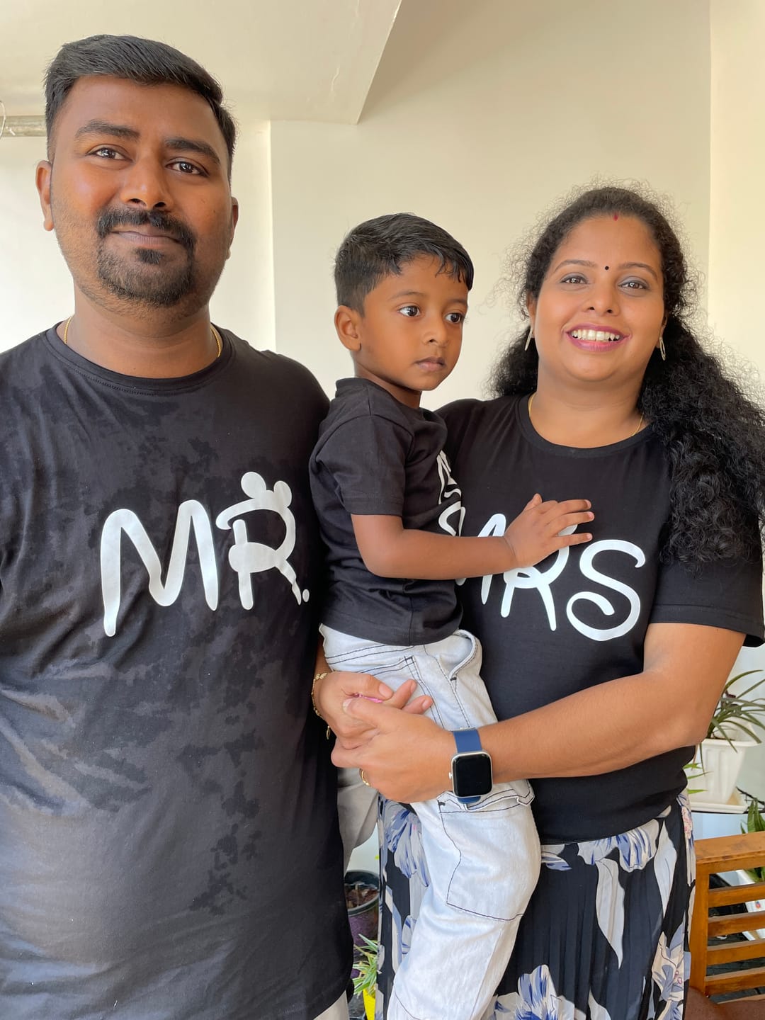Customer photo review of Mr Mrs Jr Matching Family T-Shirts Set of 3 for Son, Mom and Dad