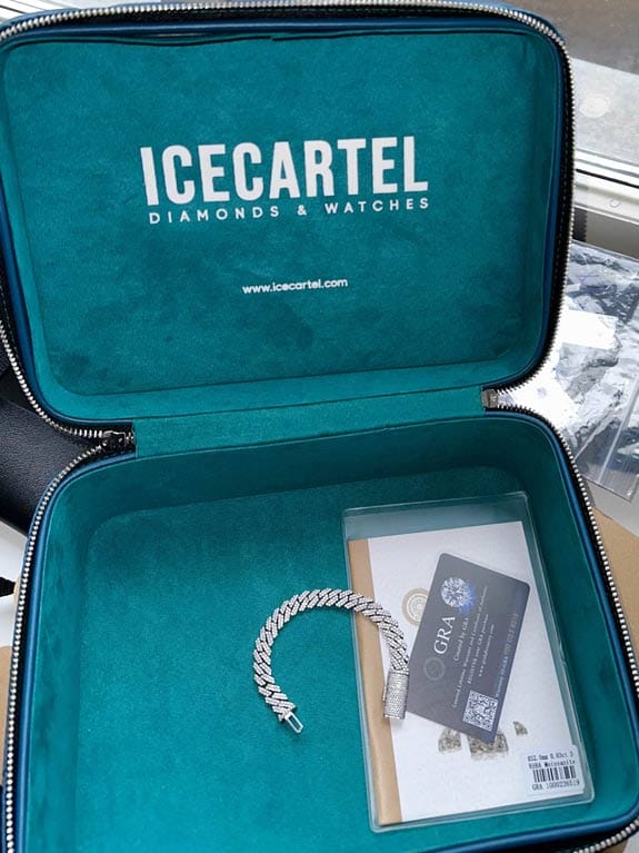 Customer photo review of Moissanite Cuban Link Bracelet 14K Gold (ALL SIZES)