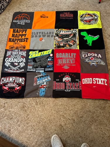 T-shirt quilt featuring cleveland browns, ohio state by Cheri from OH