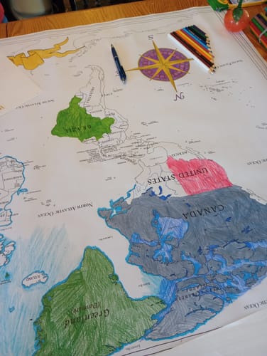 Customer photo review of World Map Coloring Banner