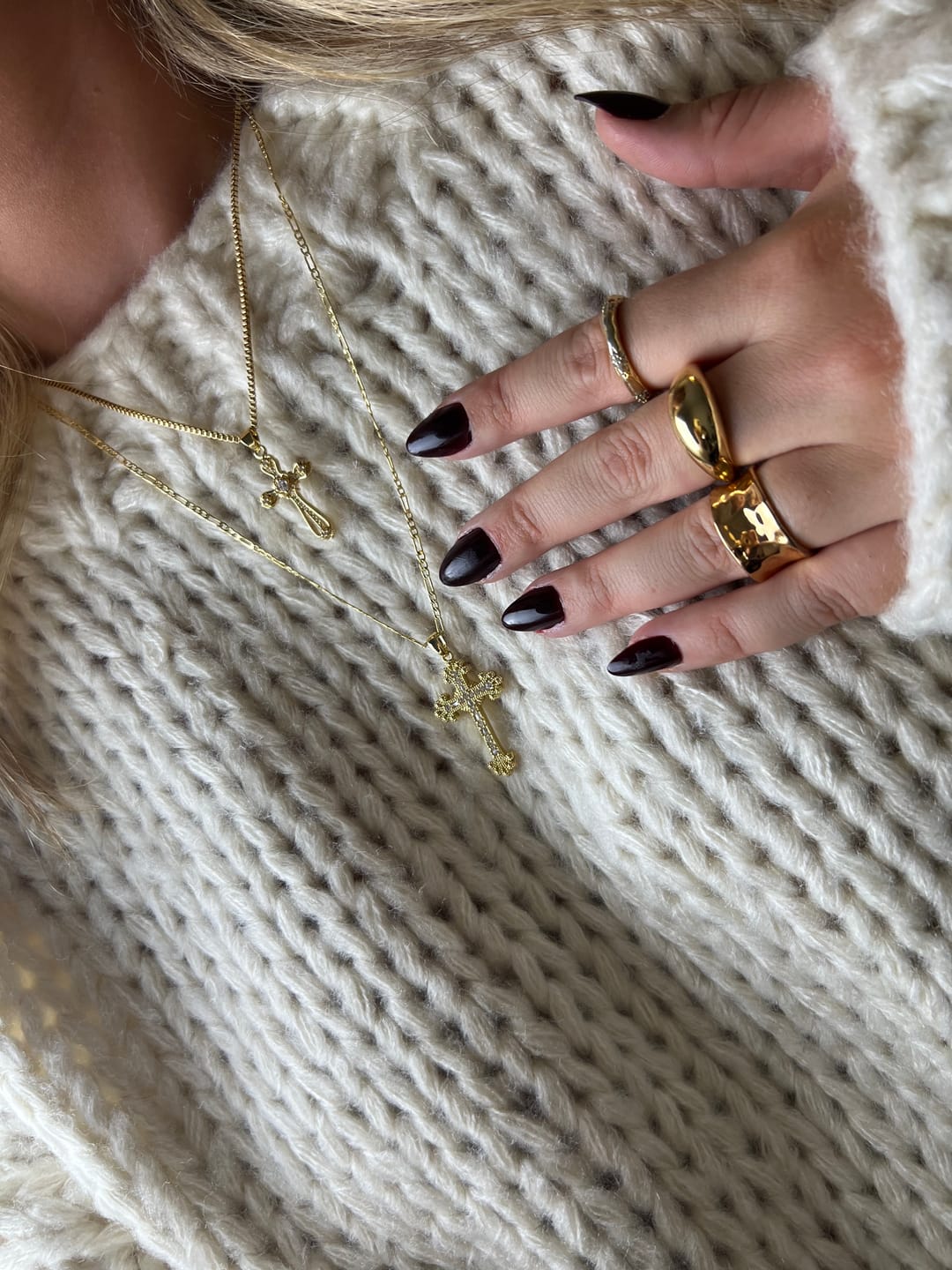 Customer photo review of Goth Cross Necklace