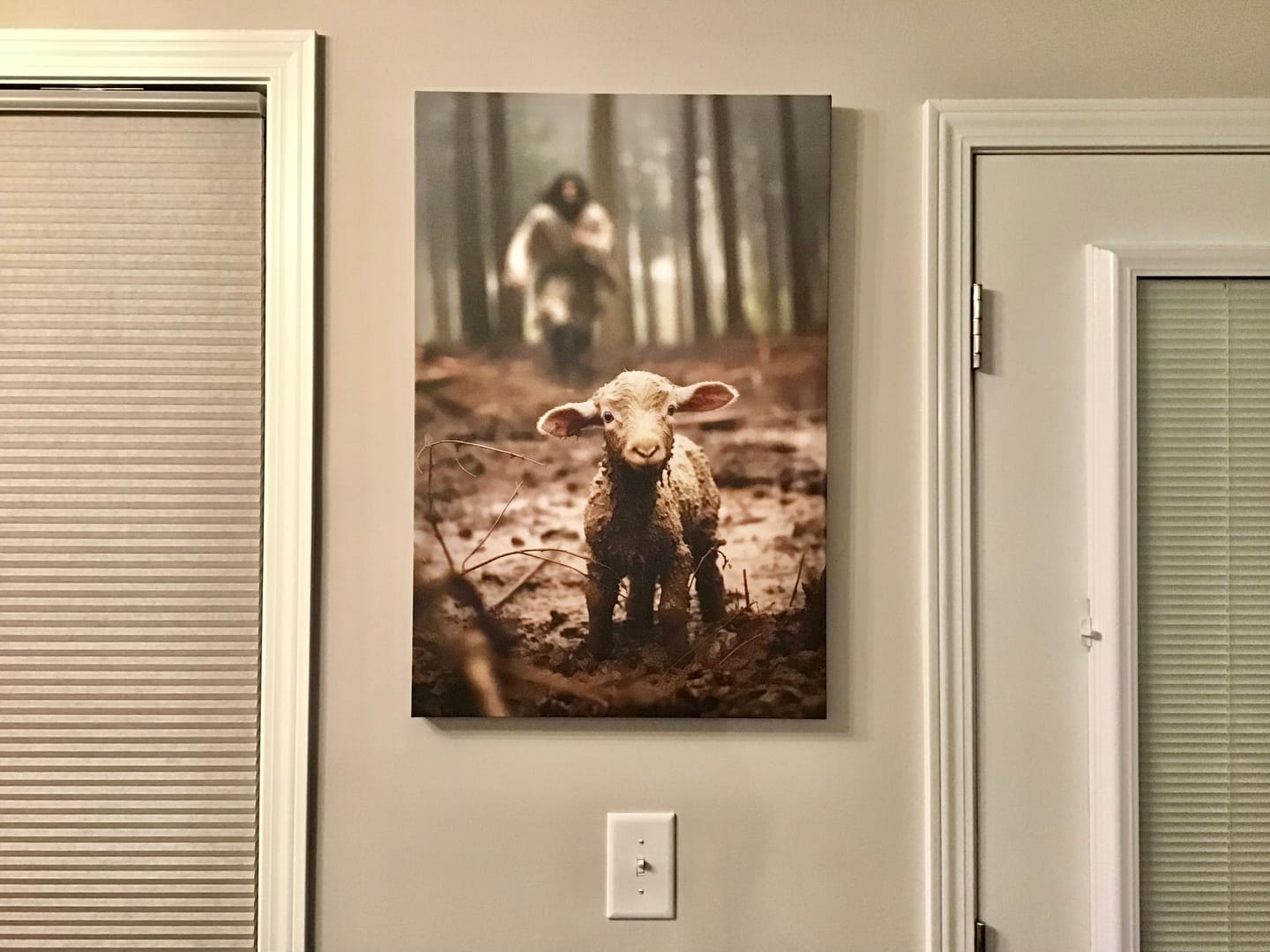 Customer photo review of Jesus Lamb of God, Jesus Running After Lamb, Wall Art Canvas
