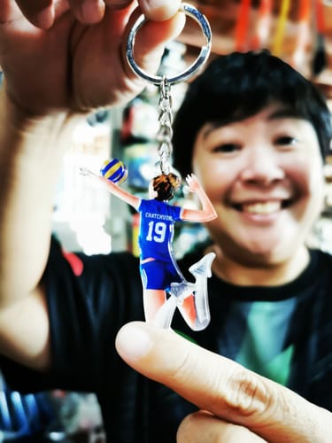 Customer photo review of Custom Personalized Beach Volleyball Acrylic Keychain, Gift For Volleyball Players