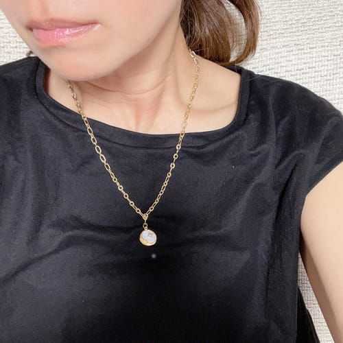 Customer photo review of Sun & Moon - Mother of Pearl Necklace