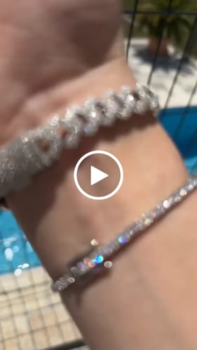 Customer video review of 8MM Moissanite Cuban Link Bracelet 14K White Gold