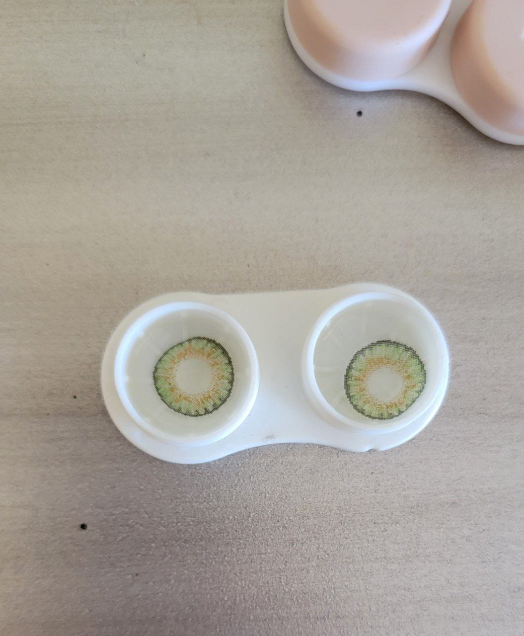 Customer photo review of New 3-Tone Green Prescription Colored Contact Lenses