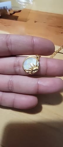 Customer photo review of Sun & Moon - Mother of Pearl Necklace