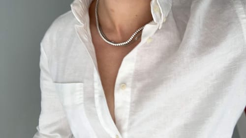 Customer photo review of 3MM Moissanite Tennis Chain 14K White Gold