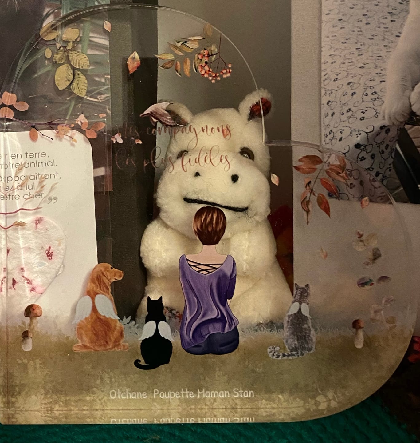Customer photo review of Toujours à mes côtés - Cœur en verre personnalisé