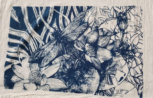 Customer photo review of Polynesian Dragonfly - Mesh Stencil 12x18