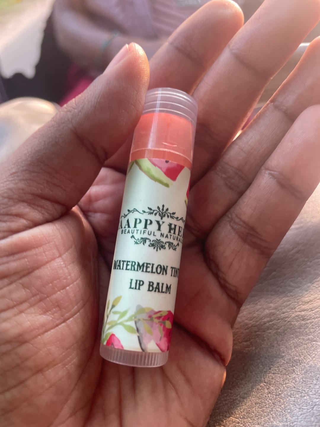 Customer photo review of Lip Balm With Tint Watermelon