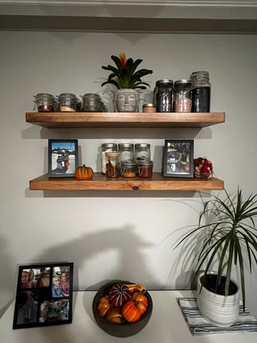 Customer photo review of Rustic Floating Shelves