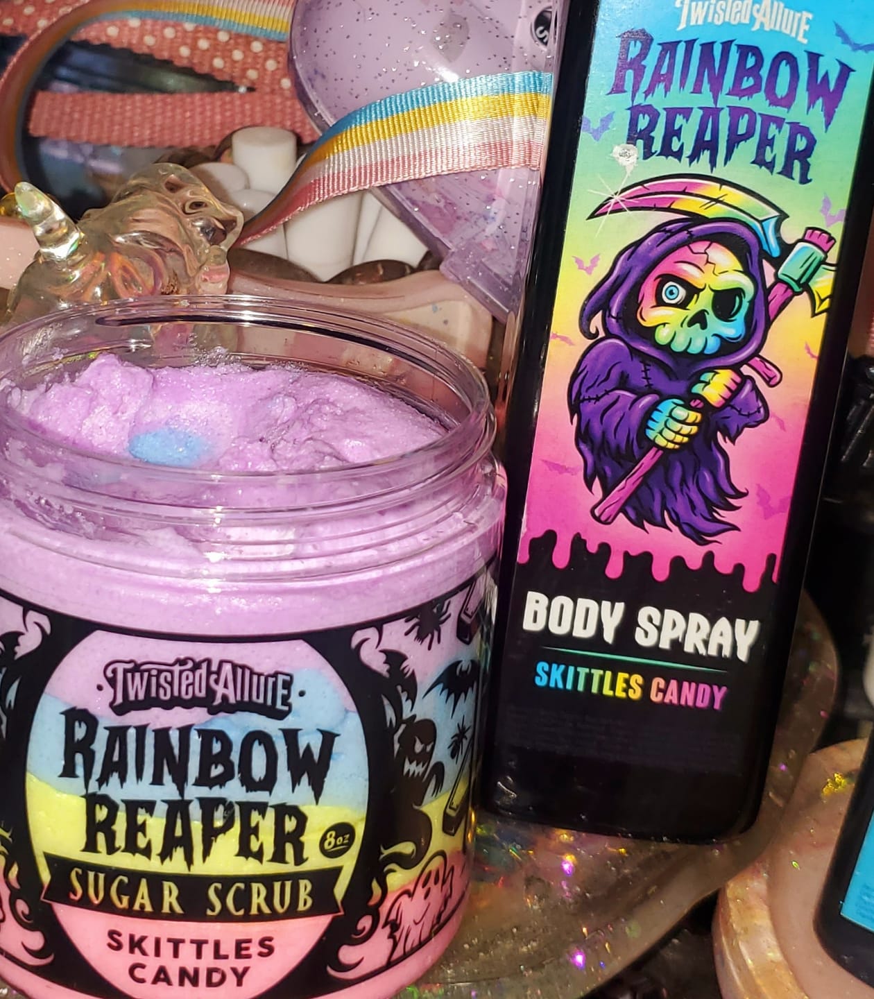Customer photo review of Rainbow Reaper Sugar Scrub (Skittles Candy)