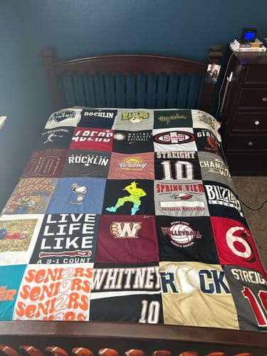 T-shirt quilt featuring rocklin high school by Andrea from CA