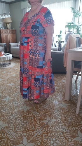 Customer photo review of Sukienka midi o linii A z nadrukiem