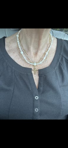 Customer photo review of Pearl Essence Necklace Stack