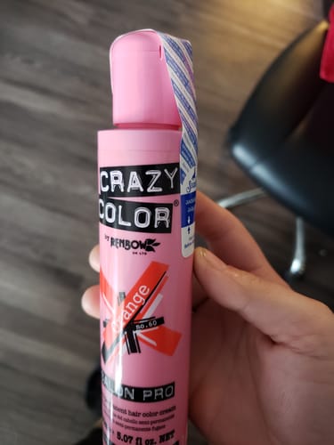 Customer photo review of Crazy Color Semi Permanent Hair Colour, Orange 60, 5.07 Oz.