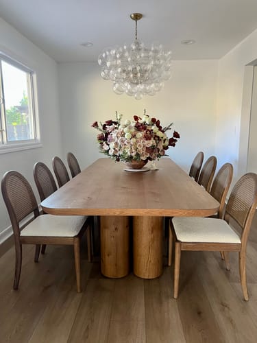 Customer photo review of Brass Cluster Ribbed Glass Globe Bubble Chandelier