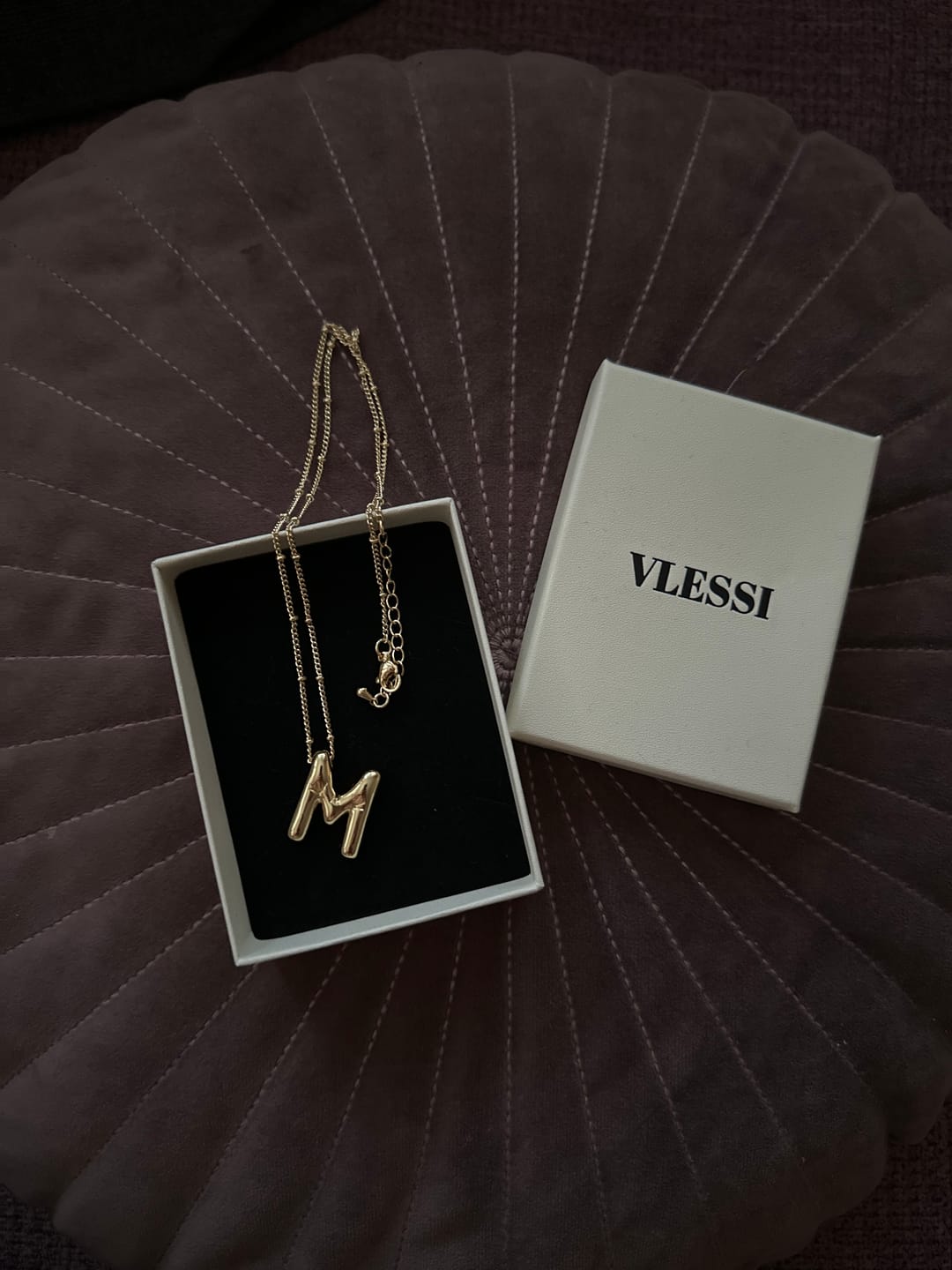 Customer photo review of Balloon Alphabet Pendant '18k Gold Plated'