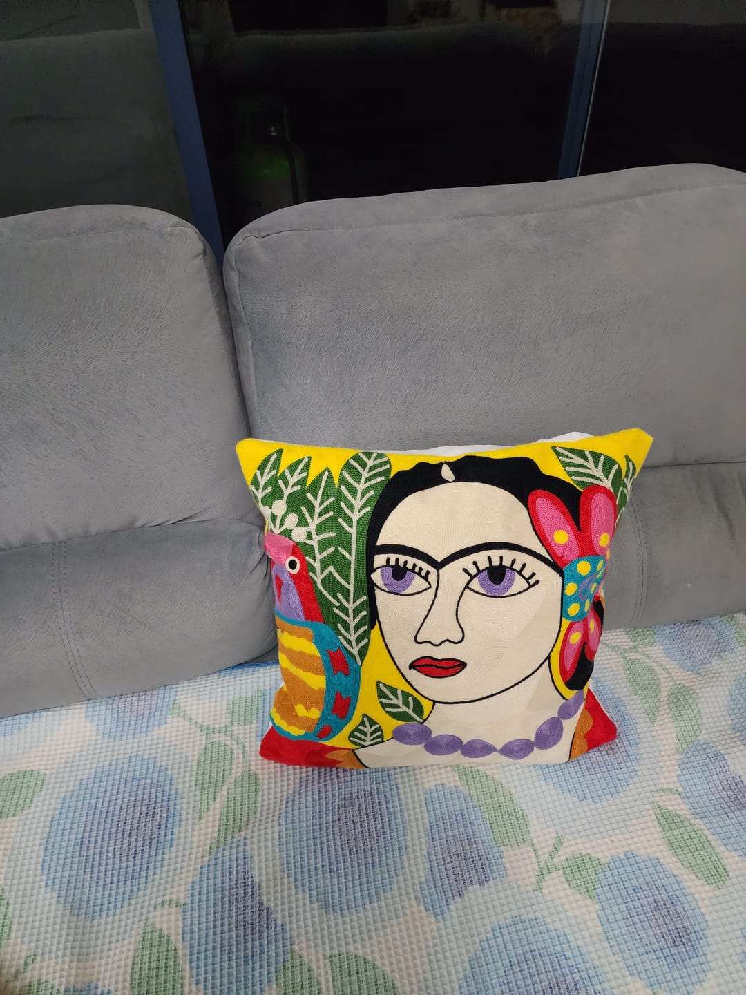 Customer photo review of Frida Kahlo Embroidery pillow Cases