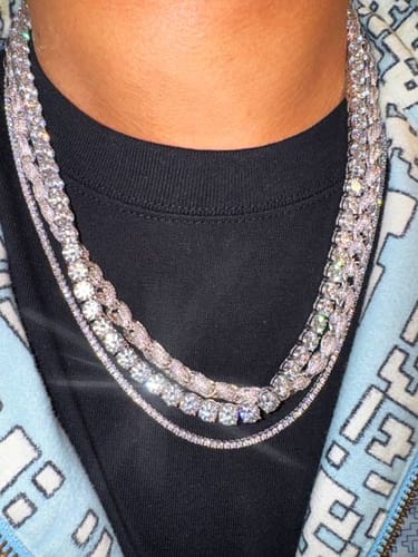 Customer photo review of 2MM Moissanite Tennis Chain 14K White Gold