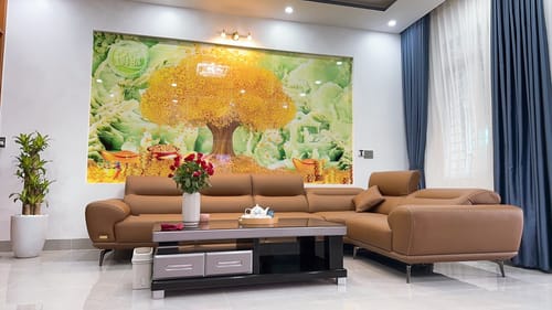 Customer photo review of AVIA - Sofa góc da tựa gật gù, đường chỉ dù lục giác