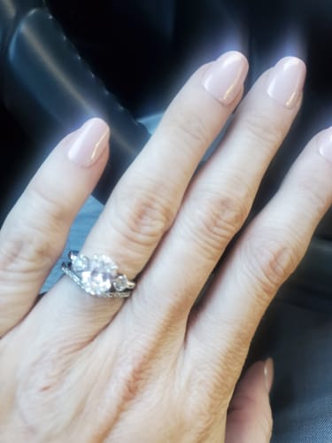 Customer photo review of 3-Stone Cable 1.8ct Oval CZ Ring in Sterling Silver