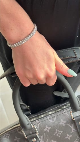 Customer photo review of 3MM Moissanite Tennis Bracelet 14K White Gold