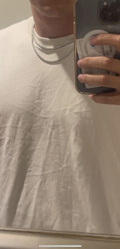 Customer photo review of 3MM Moissanite Tennis Chain 14K White Gold