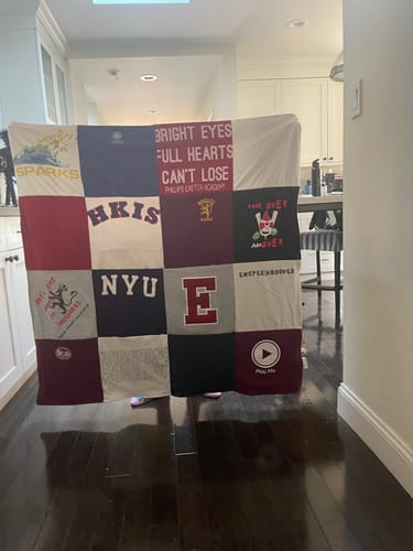T-shirt quilt from harbour city international school, new york university by Camille from CA