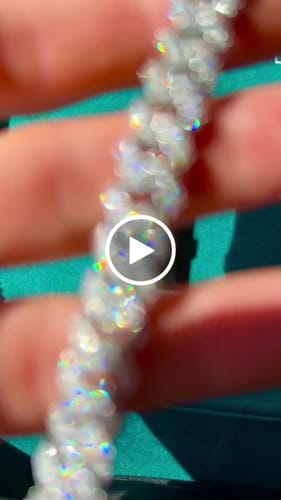 Customer video review of 10MM Moissanite Cuban Link Bracelet 14K White Gold