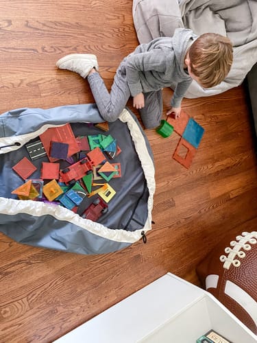 Customer photo review of Large Toy Storage Bag - Seattle Gray