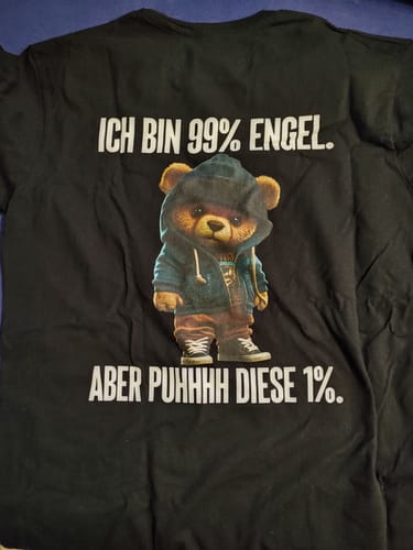 Customer photo review of ENGEL TEDDY Rückendruck T-Shirt