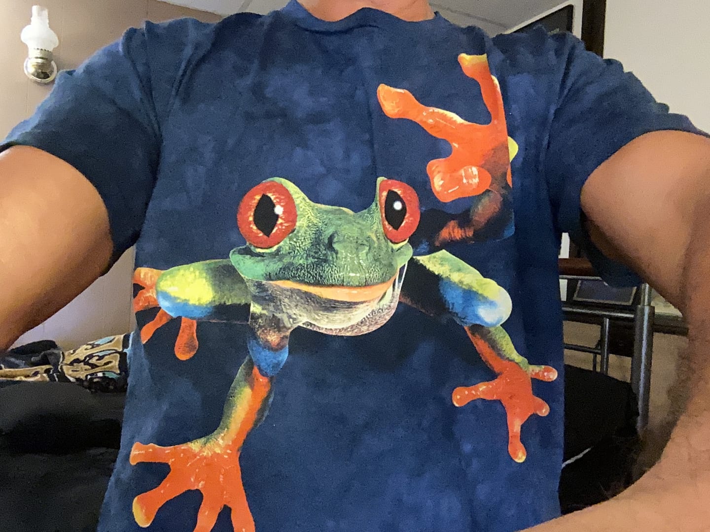 Customer photo review of Peace Out Frog Tie Dye T Shirt