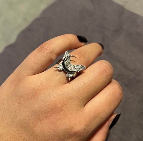 Customer photo review of Moonlight Butterfly Ring