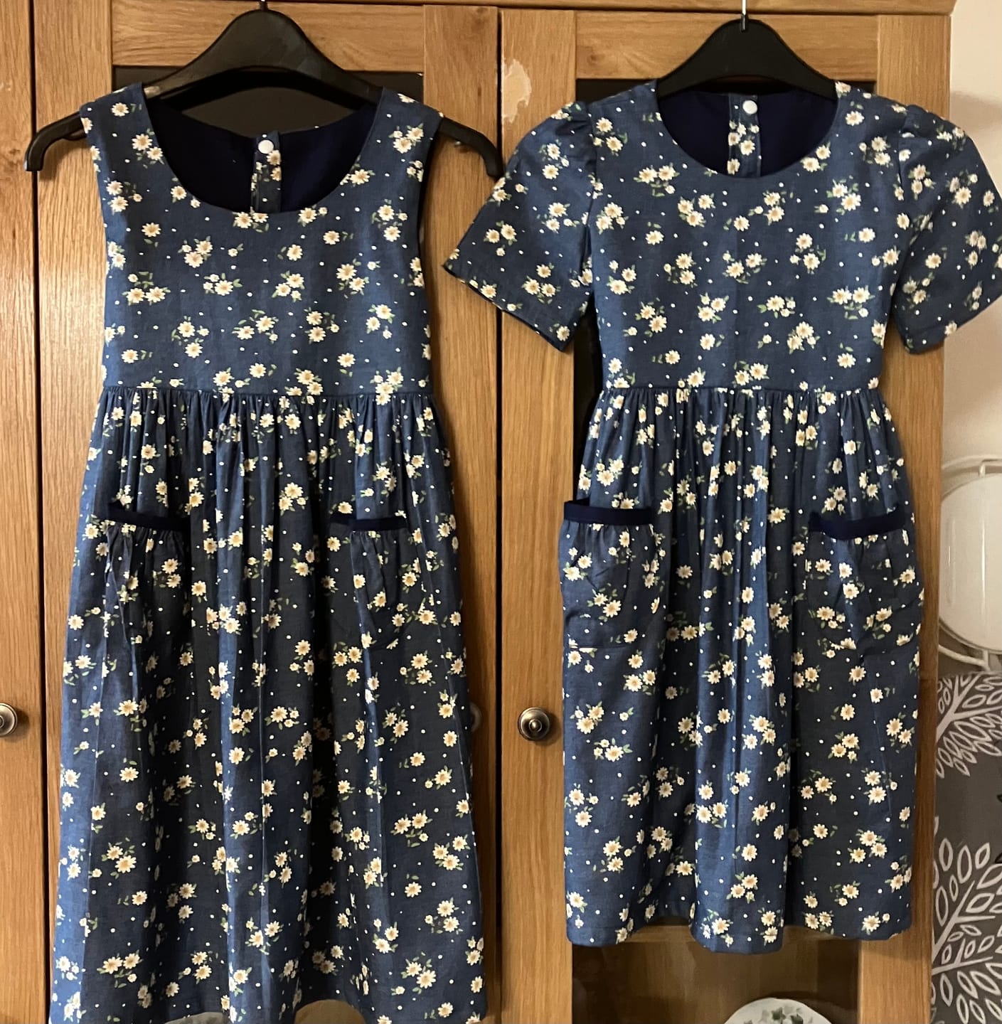 Customer photo review of Daisies Chambray Denim Fabric