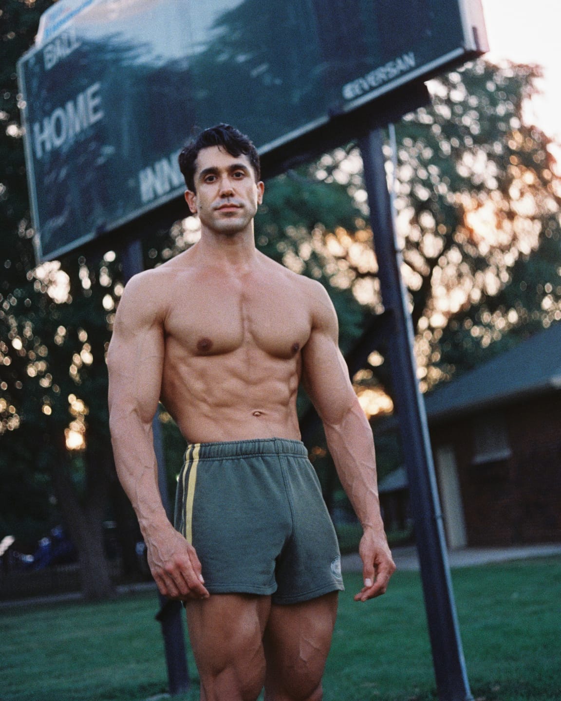 Customer photo review of Vintage Cotton Gym Shorts - Washed Green