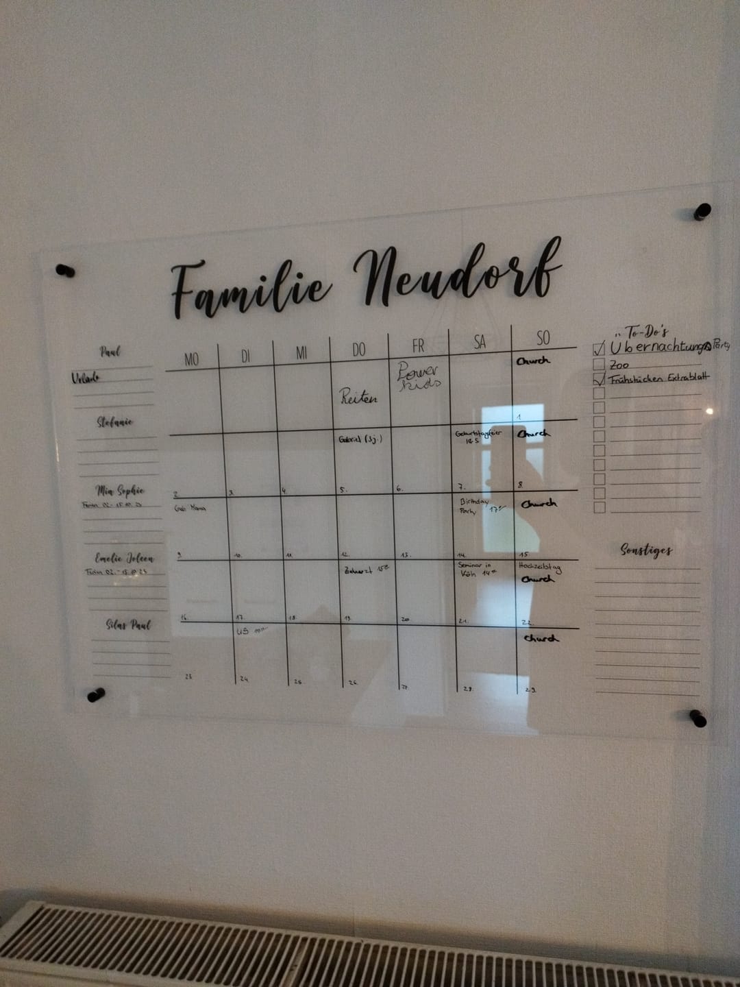 Customer photo review of 5-Namen Familienplaner