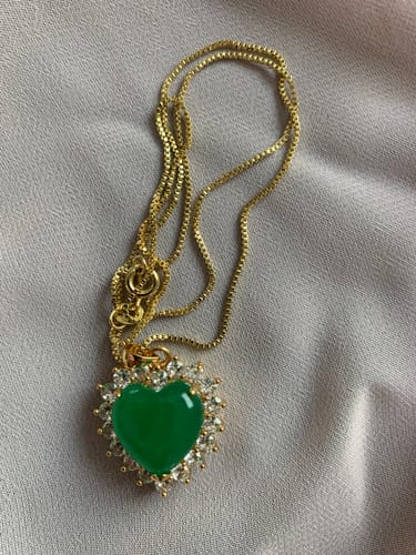 Customer photo review of Heart jade necklace