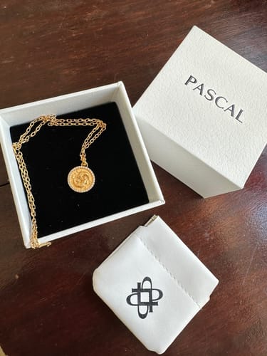 Customer photo review of Pisces Amulet Pendant With Pave Diamond Rim