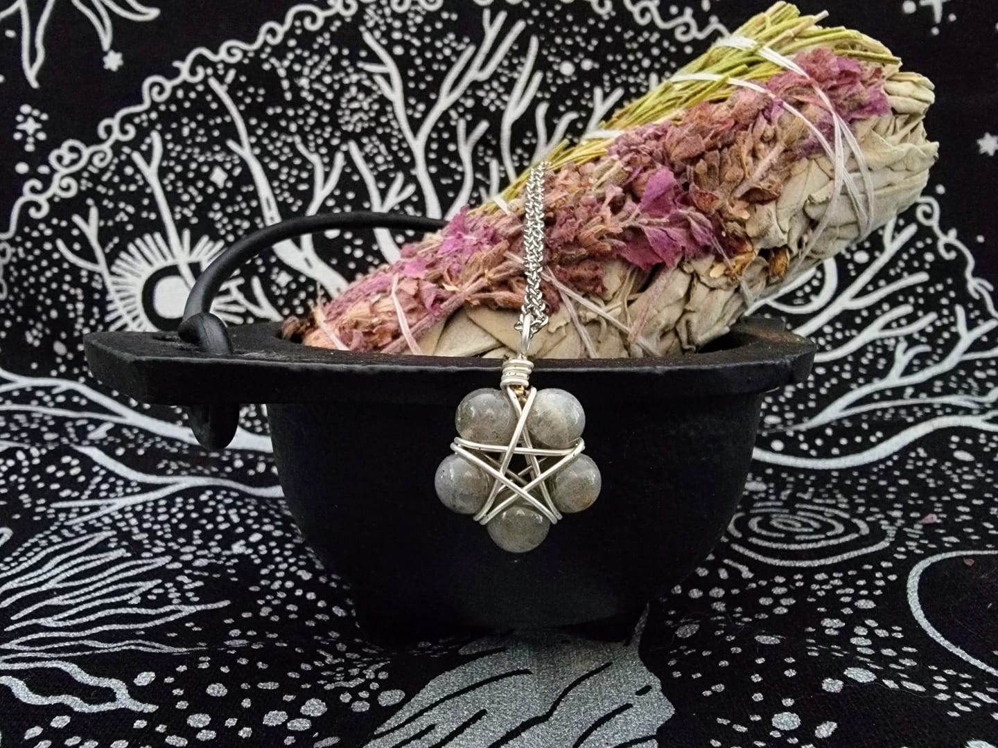 Customer photo review of Crystal Pentagram Necklace – Your Shield in Unsteady Times